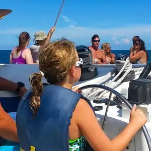 Child Sail enjoying driving Spirit of Lauderdale