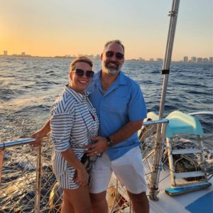 Happy couple on Sunset Cruise in Fort Lauderdale