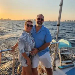 Happy couple on Sunset Cruise in Fort Lauderdale